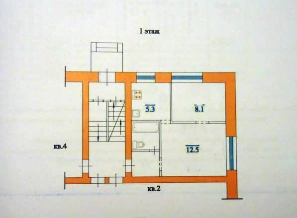 2-к квартира, 30 м2, 1/3 эт