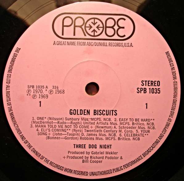 Three Dog Night - Golden Biscuits(UK) в Санкт-Петербурге