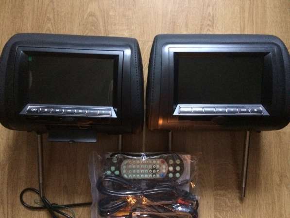Мониторы-подголовники с DVD,USB/SD,AUX, цвет чёрный под кожу в Новокузнецке
