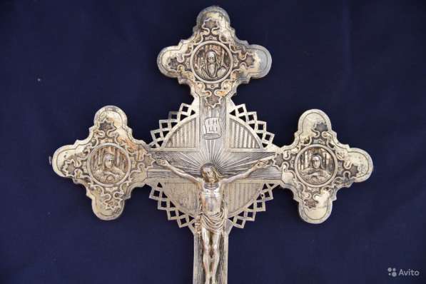 Старинный напрестольный крест. Серебро "84". Мoсква, 1875 г в Санкт-Петербурге фото 8