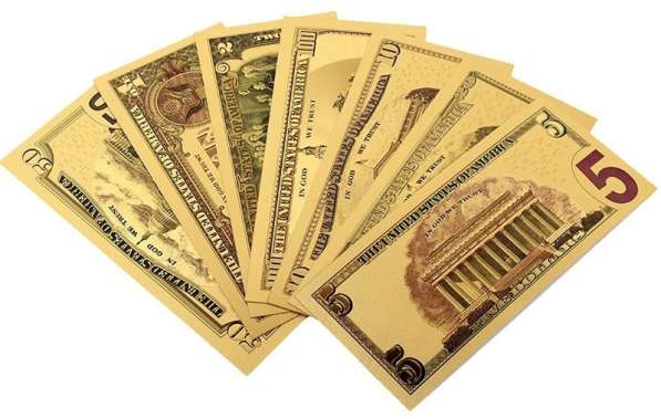 Набор из 7 позолоченных сувенирных банкнот 1-100 долларов в Санкт-Петербурге фото 3