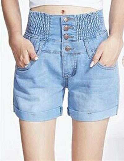 Женские джинсовые шорты высокой посадки