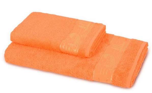Комплект бамбуковых махровых полотенец оранж