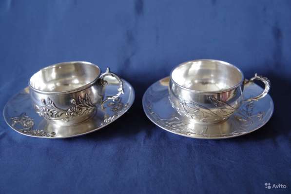 Две чайно-кофейные пары из серебра "950". Ар Нуво в Санкт-Петербурге фото 10