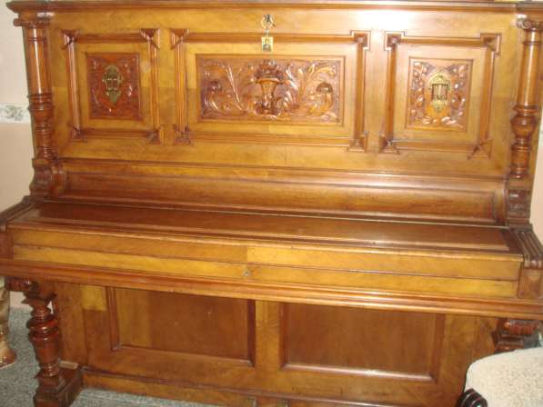Старинное немецкое пианино(антиквар),коричн. цвета с инкруст в Перми фото 5