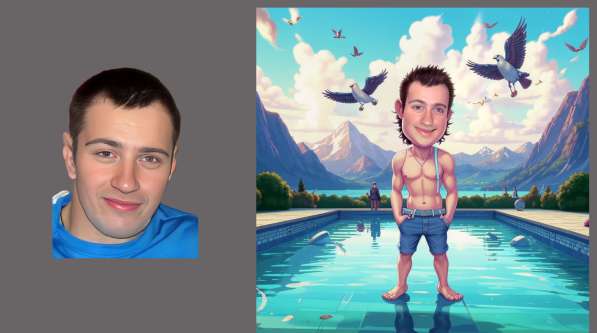 Шарж портрет по фото в Москве фото 10