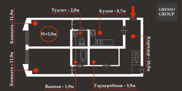 2-комнатная квартира на Новороссийской, 11 в Волгограде фото 4
