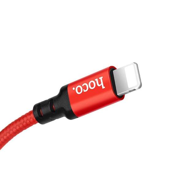 Красный усиленный USB-кабель Lightning Hoco X14 2m в Челябинске фото 3