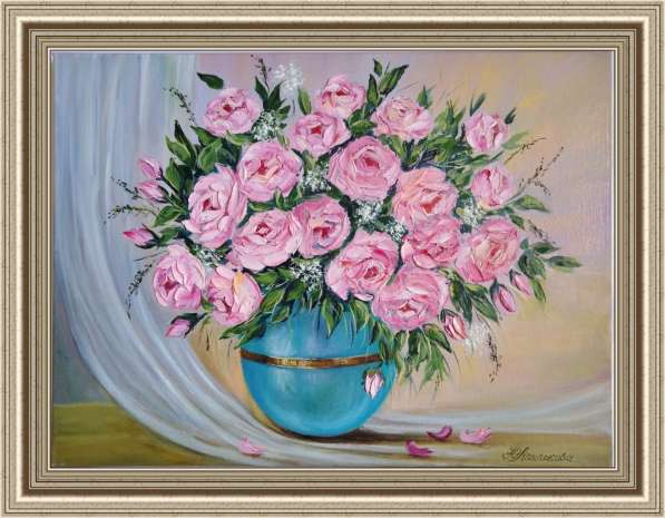 Картина маслом "Розы в вазе." в Ростове-на-Дону фото 5