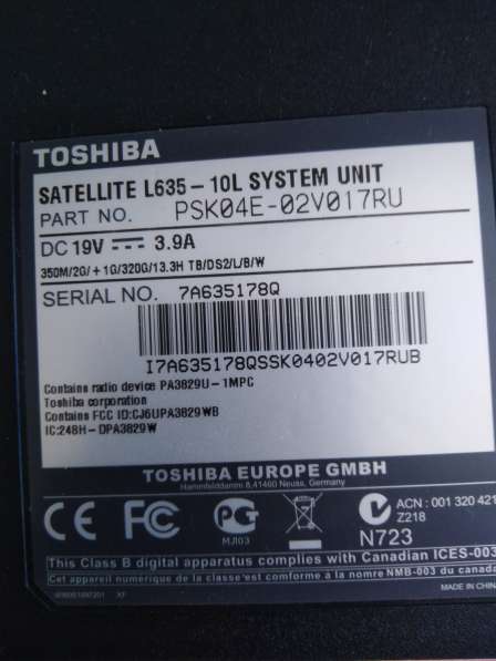 Toshiba SATELLITE L635-10L Core i3 ноутбук 13.3 дюйма HDMI в Москве фото 5