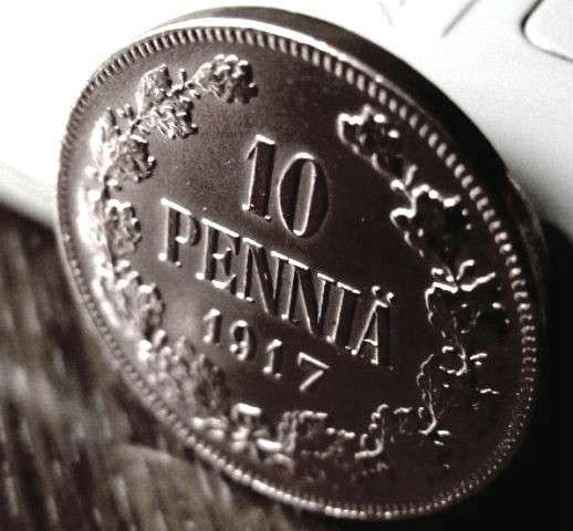 Раритет. Редкая, медная монета 10 пенни 1917 год. в Москве фото 3