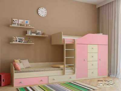 Детская двухъярусная кровать «Астра 6» РВ-мебель в Москве фото 7
