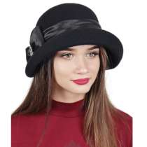 Элегантная черная женская фетровая шляпка, в г.Москва