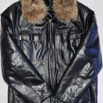 Зимняя мужская нат. кожаная куртка с нат. мехом 58, в Электростале