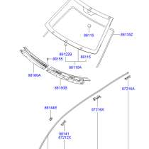 Молдинги лобовых стекол на Hyundai оригинал, в Раменское