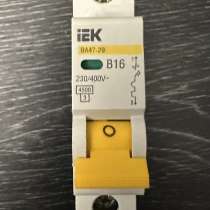 Автомат IEK VA47-29, 1P, 16А, 4.5кA, тип B, 230/400V, новый, в Балашихе