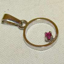 Кулон подвеска серебряный с камнем (H665), в Москве